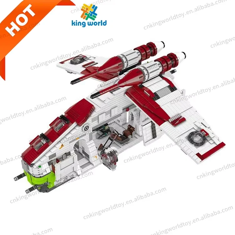 Mould King 21066 Star Series Republic Gunboat interstellar LAAT-I Air Plane War Assembly Model Set MOC Creative Building Block