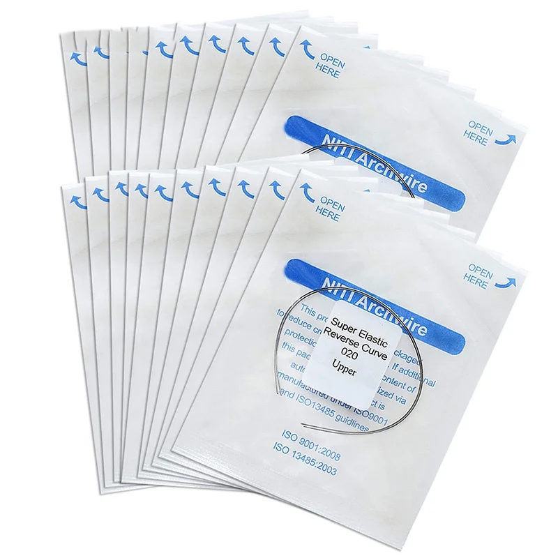 Top Quality Dental reverse curve niti arch wire Round Natural 020Upper orthodontic Arch Wires