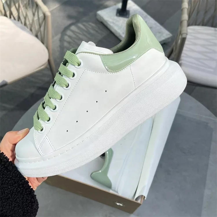 ODM/OEM Genuine Leather Casual Shoes Fashionable White Sneakers Unisex Platform Walking Style Shoes