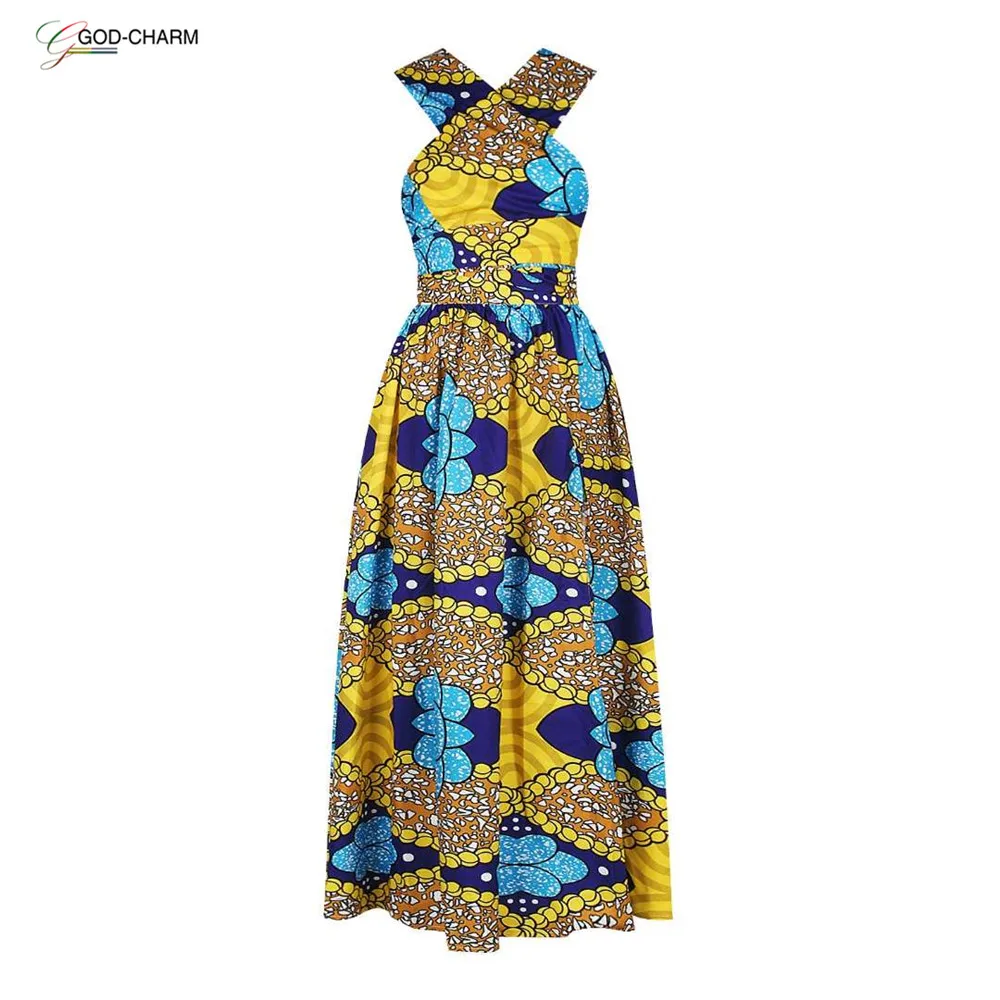 *S-86970416 2020 new arrivals Wholesale Oem Fashion Cross in-stock Belt Sexy Midi Womens African Clothing Dress Patterns