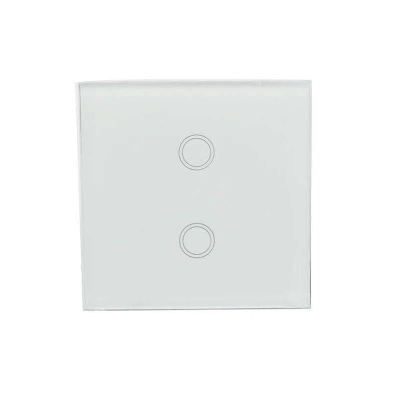 2-Gang Zigbee Electric Wall Switch 4mm 86*86 Tempered Glass Cover App Remote Control Touch Screen Voice Control Switch