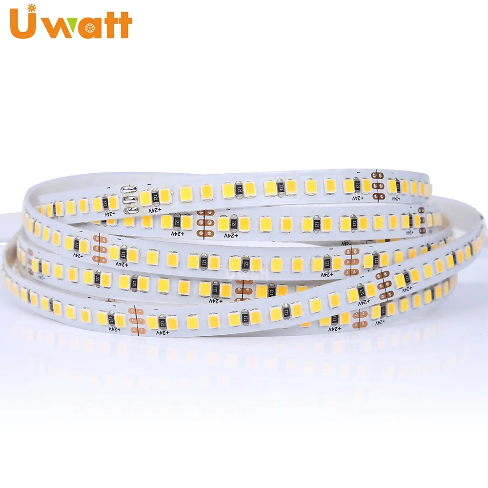 DC24V WW CW NW Регулируемая Однорядная Двухцветная светодиодная лента SMD-2835 для освещения помещений
