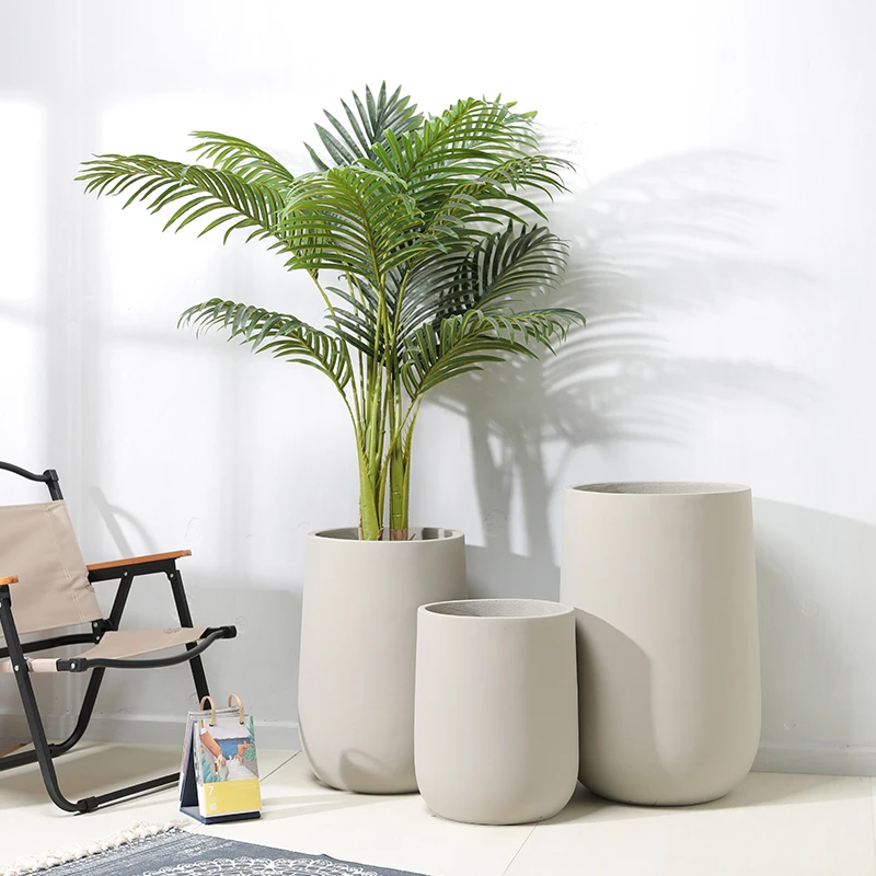 Minimalistic custom color garden decoration terracotta cement planters concrete flower pot molds indoor plant planters