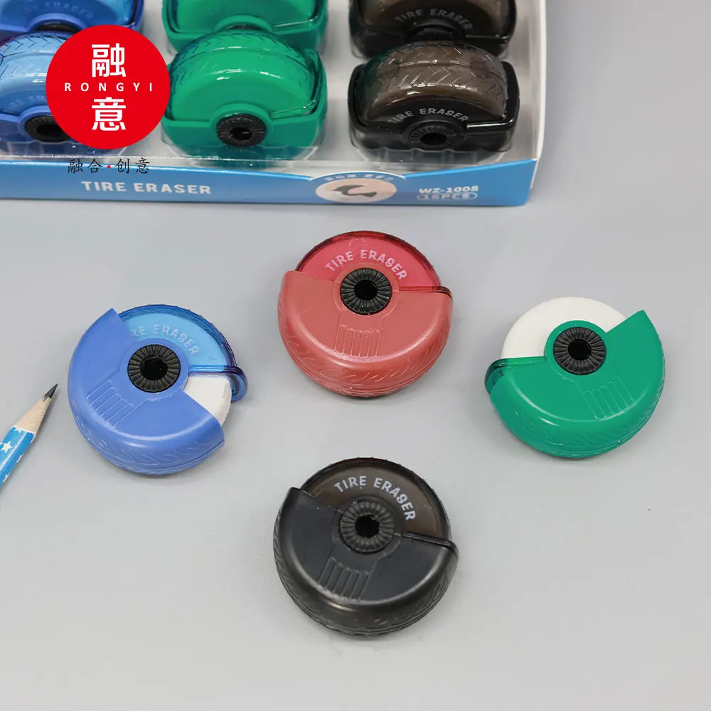 2024 New tire Roller Eraser Color wheel eraser factory customized student fun Office eraser stationery promotion