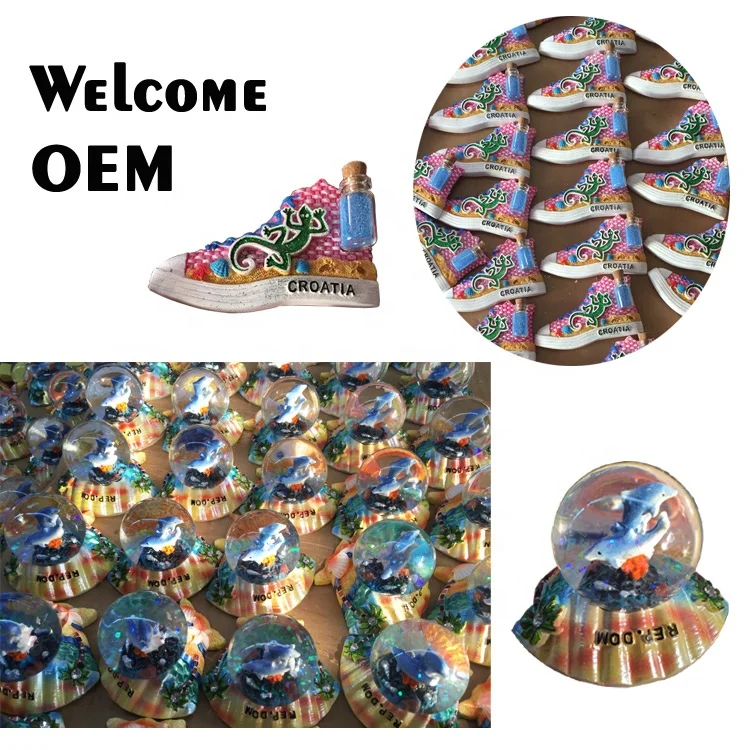 A Variety Of Styles High Quality Resin Snow Ball Water Ball Tourist Landscape Souvenir Gift Fridge Magnet Household Products