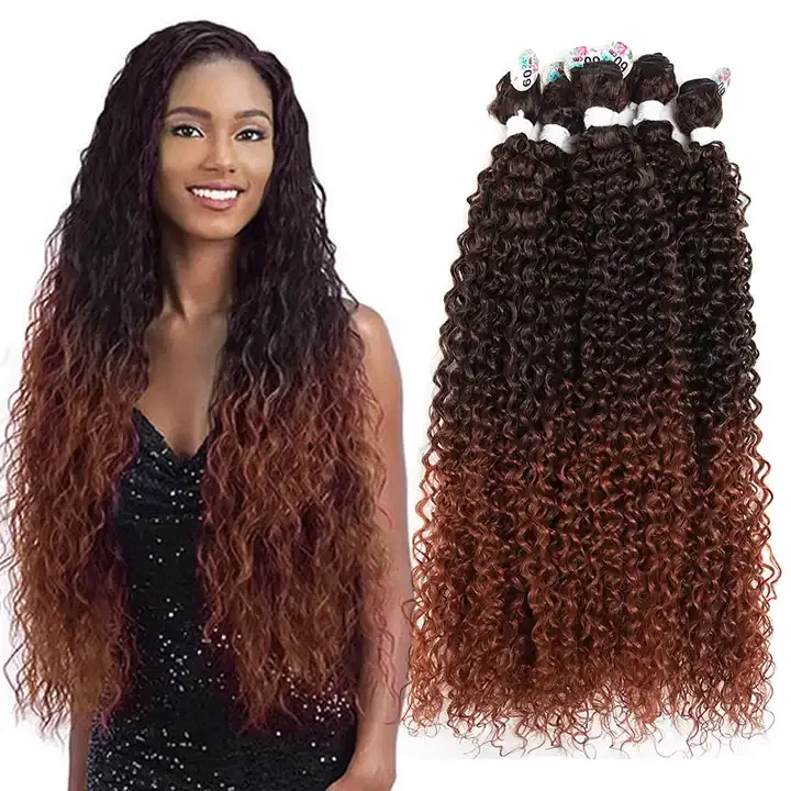 Afro Curly Synthetic Crochet Braid Hair Extension Wholesale Super Soft Long Water Wave 30 Inch Braiding Twist Protein fiber Hair