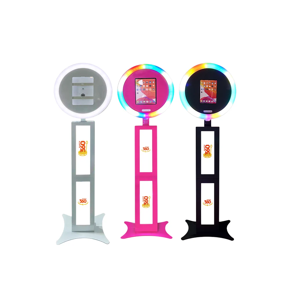 2024 High Quality dslr Selfie Oval iPad Photo Booth Shell Portable 12.9 Inch Dslr Video Booth dsrl Photobooth With Lcd Screen