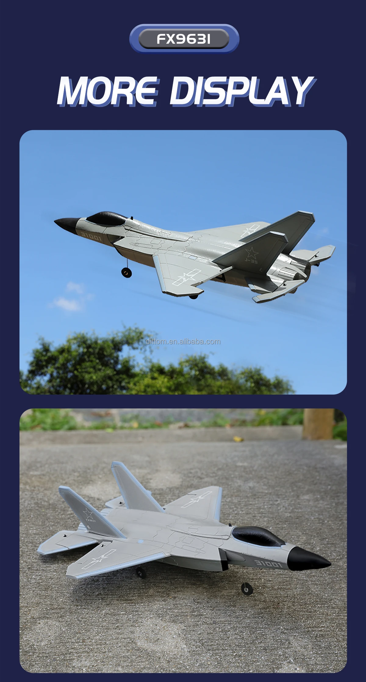J35 2.4G RC Brushless Duct Fighter Aircraft Model FX9631 4CH 3-Inch Culvert EPP Foam Warplane Toys With 6 Axis Gyroscope