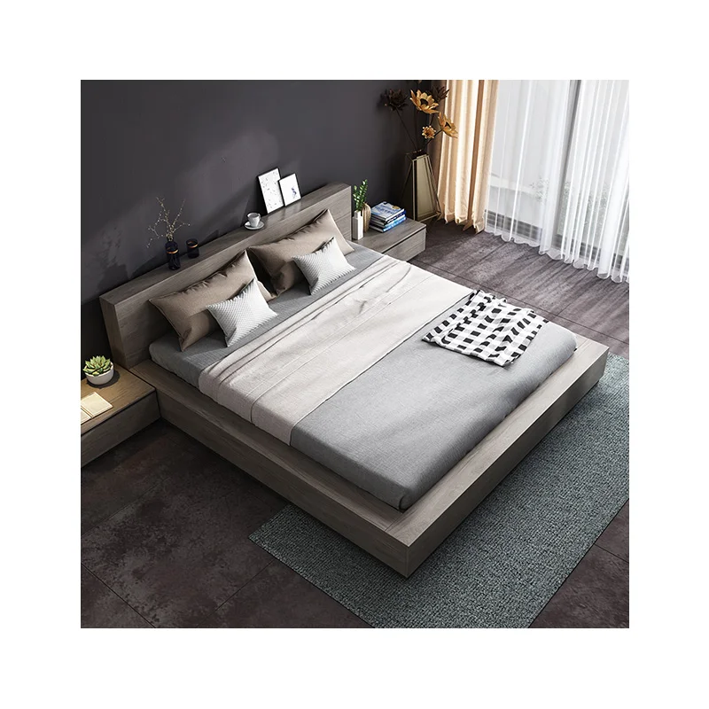Modern Wooden Bed With Storage Box Function Bedroom Furniture Set Minimalism Double Bed  bed room furniture bedroom set