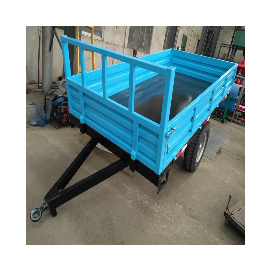 Widely Used Superior Quality Single Axle Rear Tipping Tralier For Transportation Tractor