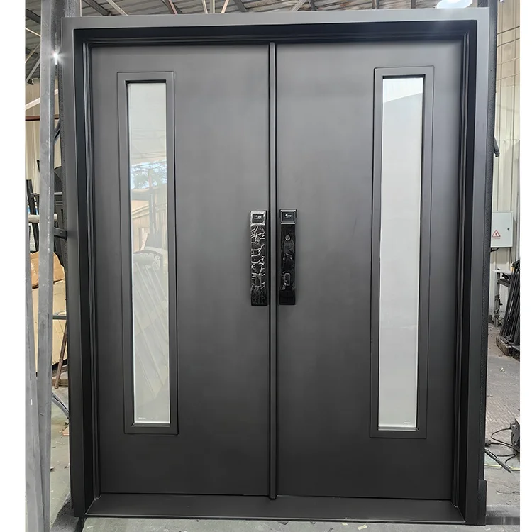 Sheet Safety Door Prison Cell  Security Steel Doors Wine Cellar Basement Iron Entry Door Cold Rolled Steel Glass 119