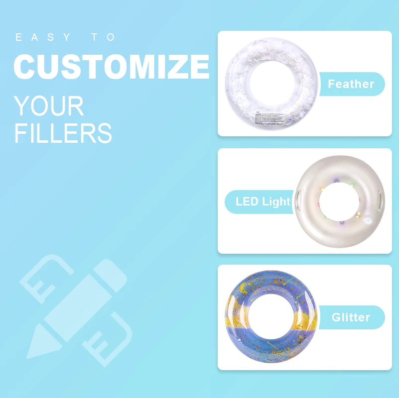 Wholesale custom Floating Swim Circle Beach Pool float Inflatable Swim Tube Inflatable Swimming Rings adult with Handles