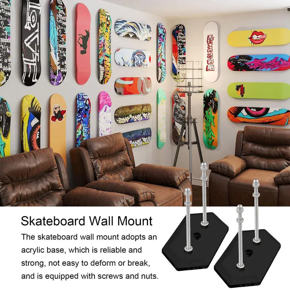 Wall-mounted skateboard rack long scooter wall-mounted skateboard competition deck storage rack