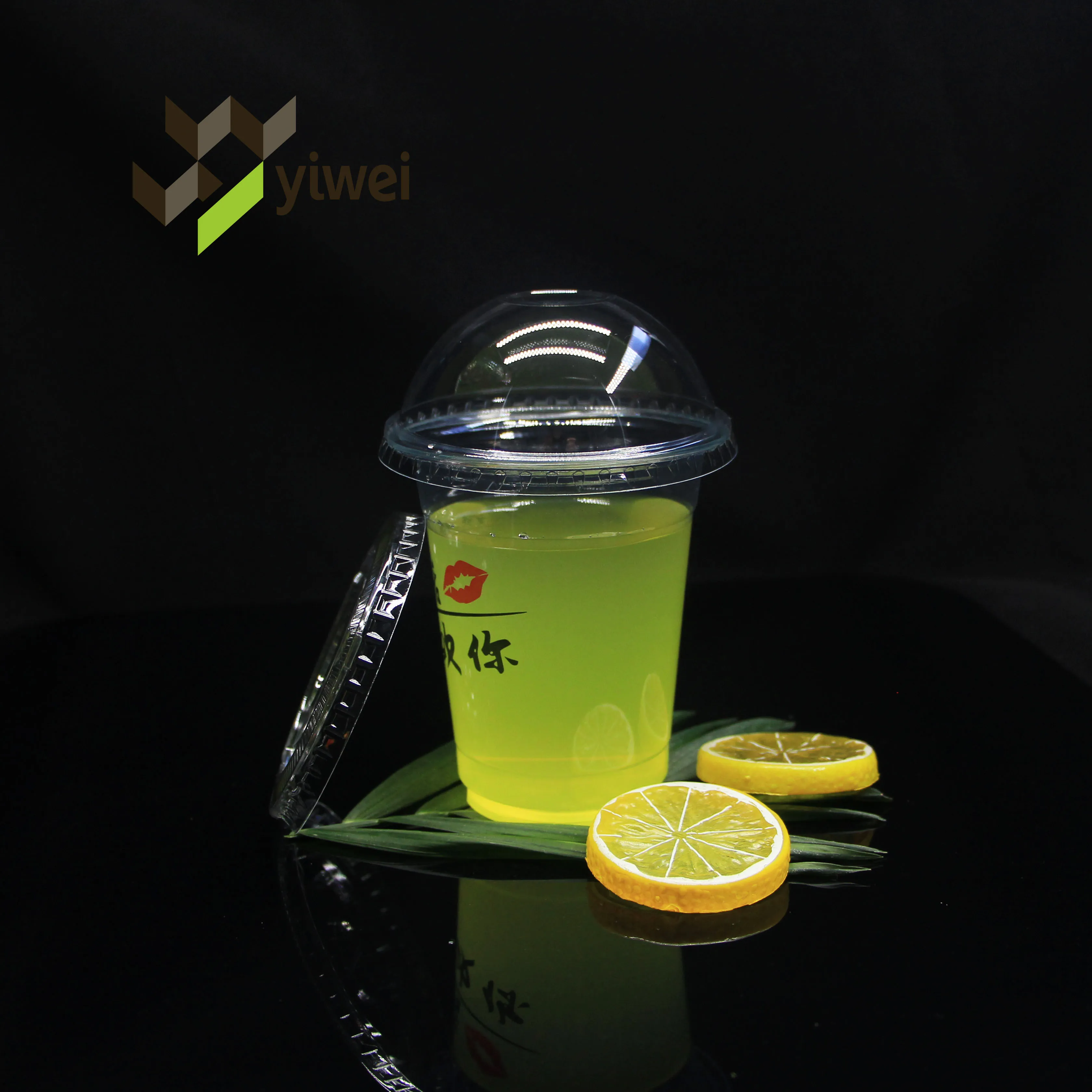 Custom logo printed clear 12, 16, 20, 24oz PP PET transparent disposable plastic boba cup with lid