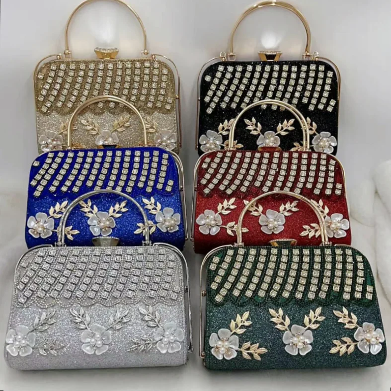 2023 Pearl Flower clip bag Vintage One Shoulder clutch bag evening bags