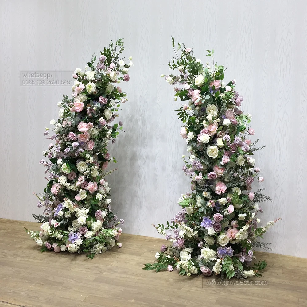 GNW Wholesale Flower stage Backdrop Wedding Arch Decorative Silk Flower Cherry Blossom Arch for Stunning Wedding Occasion decor