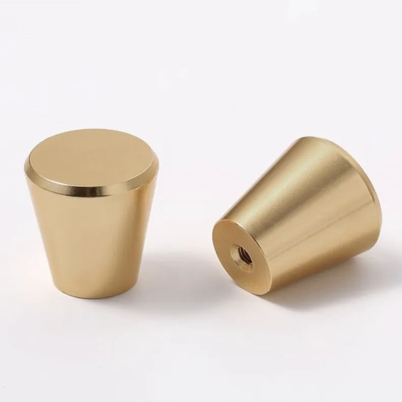 Solid Anodized Matte Black Aluminum Drawer Round Cabinet Dresser Furniture Knobs Wardrobe Door Pull Handles