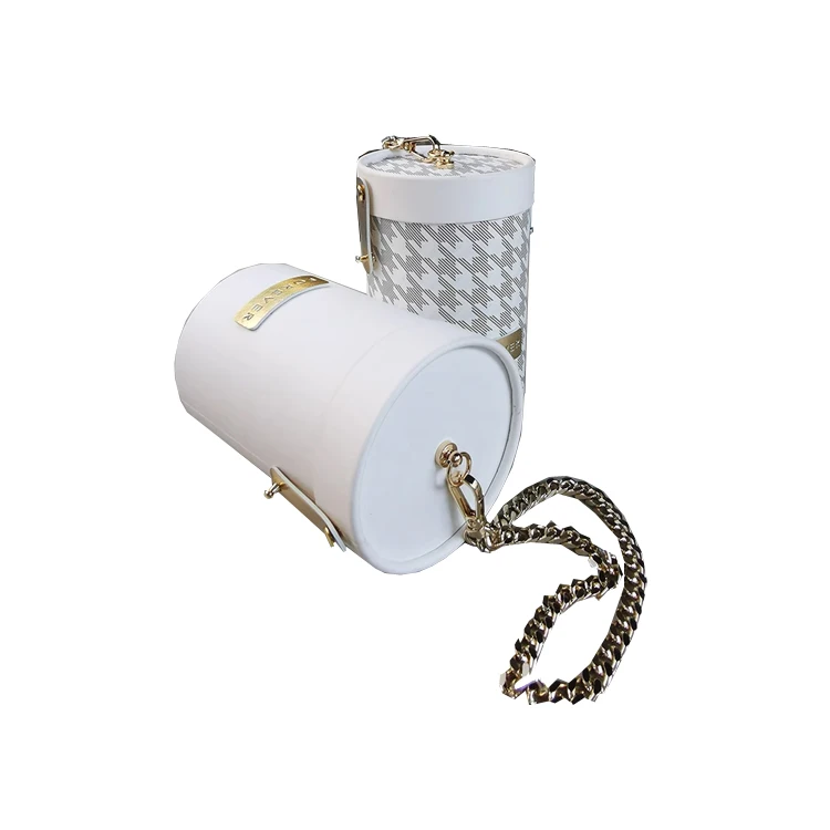 Custom Logo Biodegradable Paper Tube Plastic Lid  Cylinder Carrier Food Snowflake Candy Chocolates Box