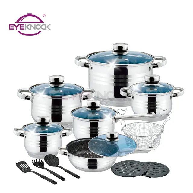 thermometer knob stainless steel cookware set 18pcs thermometer cookware set