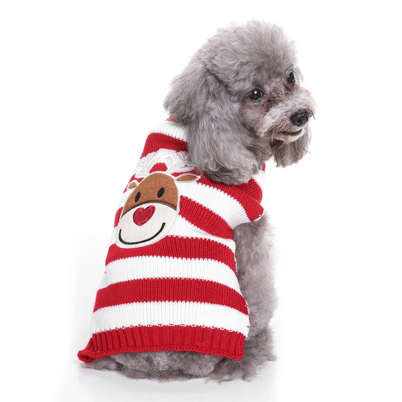 Dog Christmas Clothes Sweater Cute Autumn And Winter Cartoon Sweater Designer Cute Dog Clothes Sweater Pet Clothes