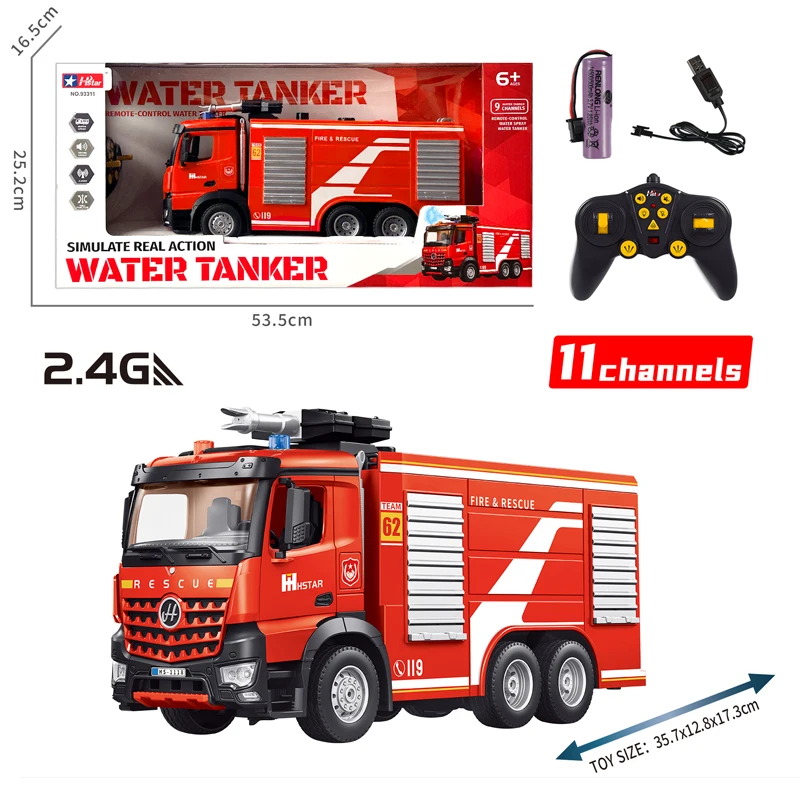 wholesale RC Tanker fire truck with Spray water  remote control truck car for children