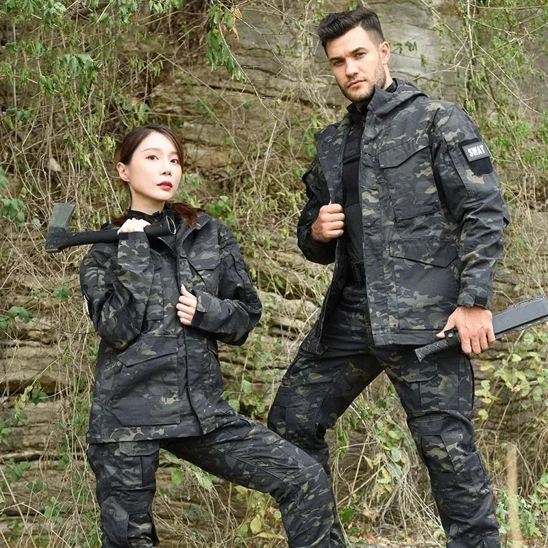 Wholesale M65 Camouflage Mens Waterproof Flight Pilot Hunting Clothes Windbreaker Coats Hoodie Multi Pocket Tactical Jackets