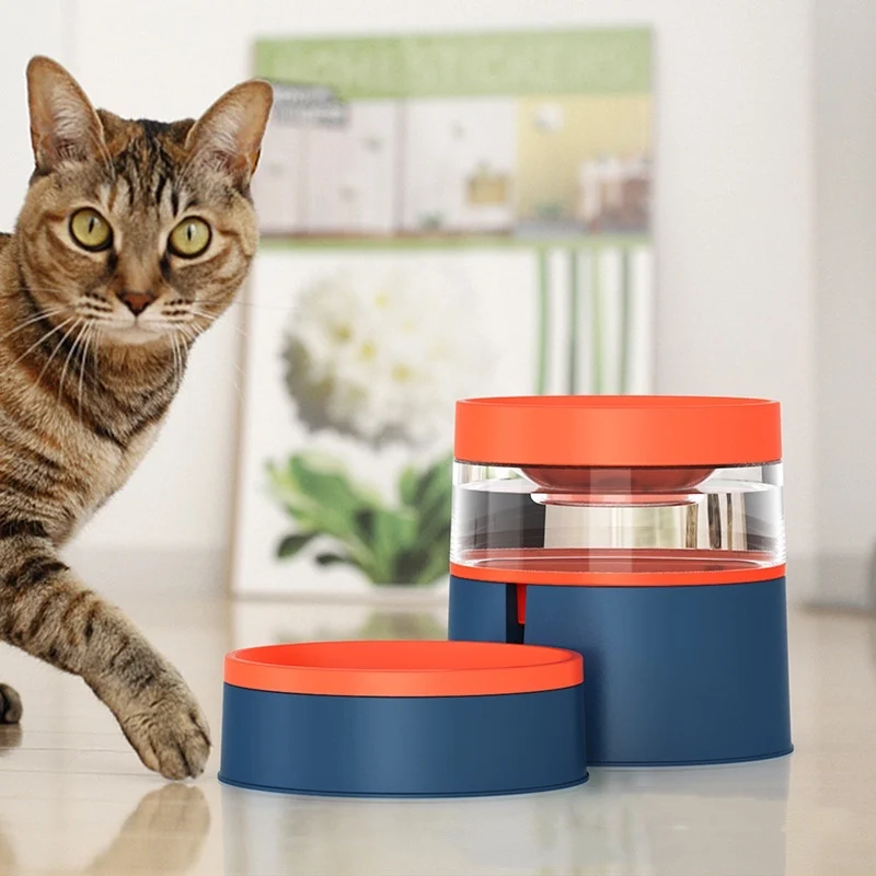 Pet one dog bowl three-dimensional neck protection cat bowl automatic drinking water feeder