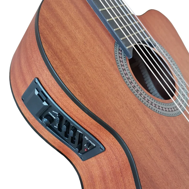 custom Brand matt handmade  Electric Cutaway Classical Guitar Wholesale cheap price Nylon string guitars