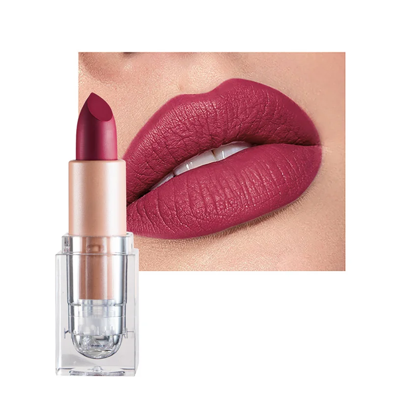2023 12Color Spot Goods OEM Small Ice Cubes Lipstick Matte Waterproof Easy To Color Lipstick Customize Lipstick