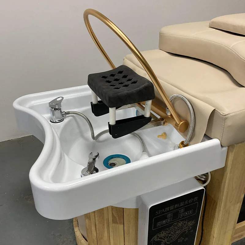 SW Salon solid wood frame hair washing thai massage bed head spa shampoo bed for  salon barbershop