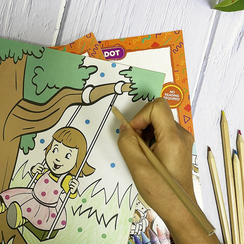 Custom Children Doodle Drawing Colouring Book Printing Colourful Story Coloring Books Printable for Kids Colouring Activity Book