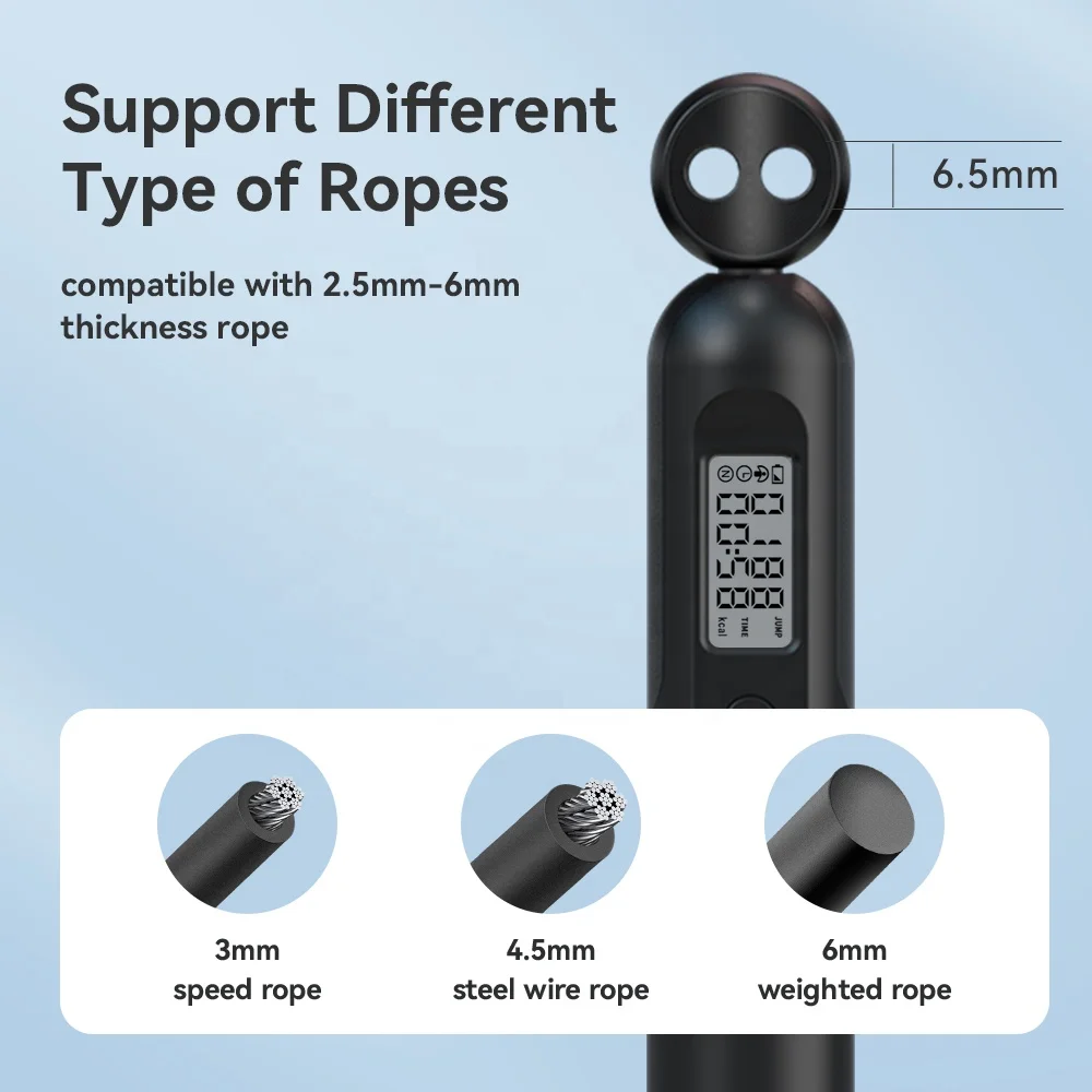 Digital Smart Cordless Jump Rope for Fitness PVC and Wire Speed Skipping Rope with Counter Electronic Sensor Type for Boxing