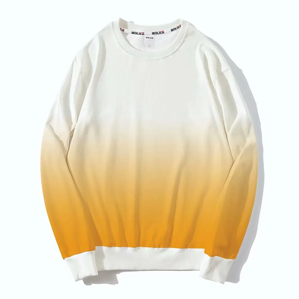 
New style beautiful acrylic blend jumper knit men sweater dip dye set Gradient sweater 