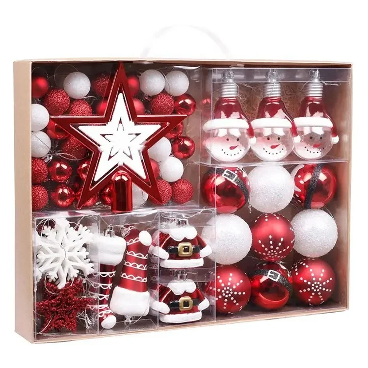 DIY Hand Painted Luxury Printed New Christmas Product Ornaments Plastic Ball For Tree Decoration