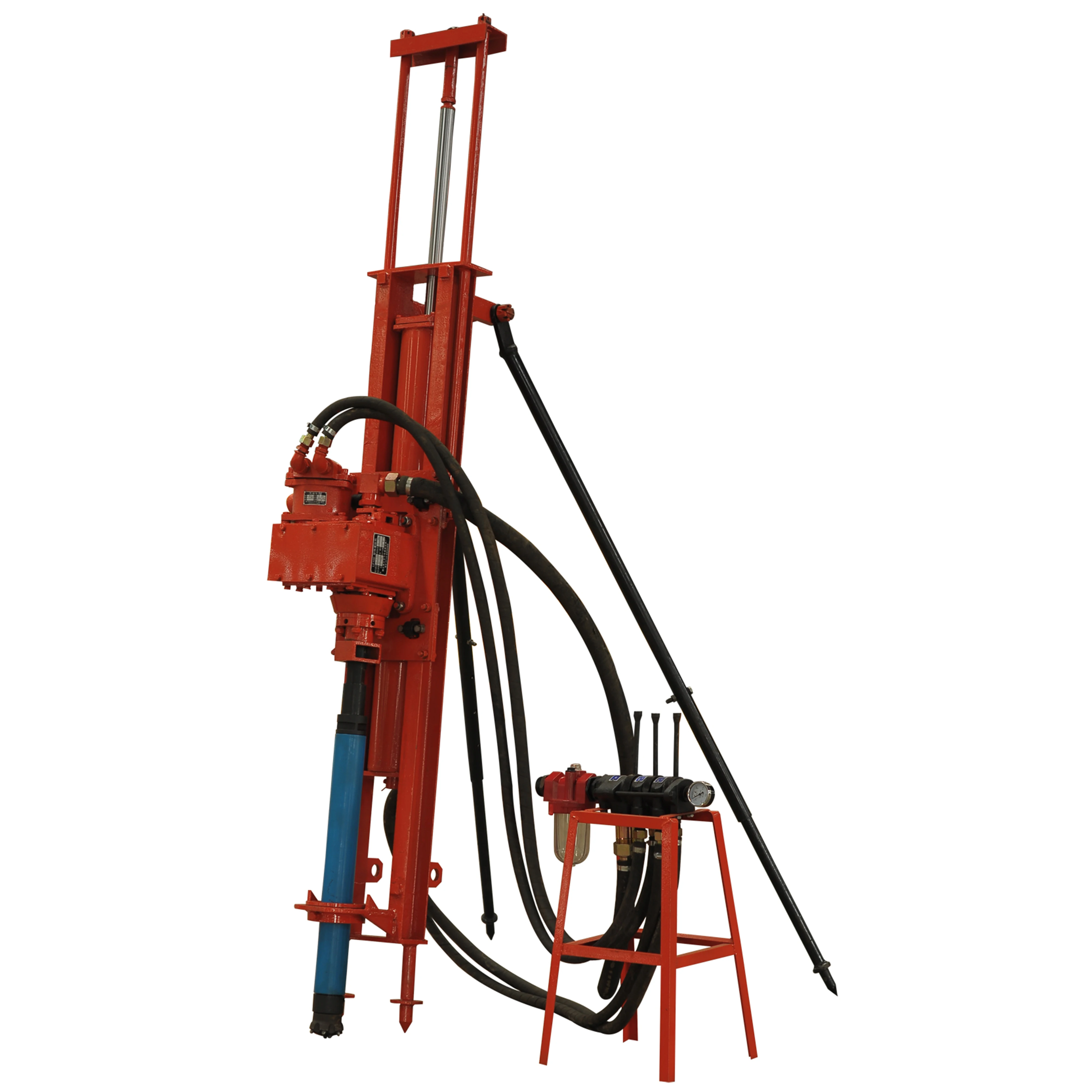 Air-compressed stone drilling machine with a drilling depth of 30m, with an air-compressor rig drilling machine