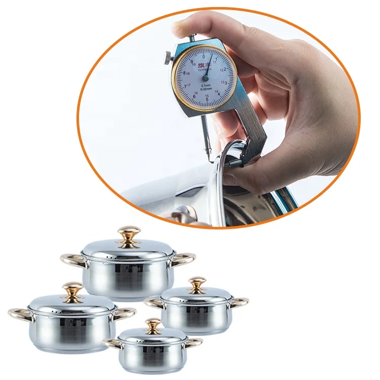 8 pcs belly shaped casserole set stainless steel cookware set with capsule bottom