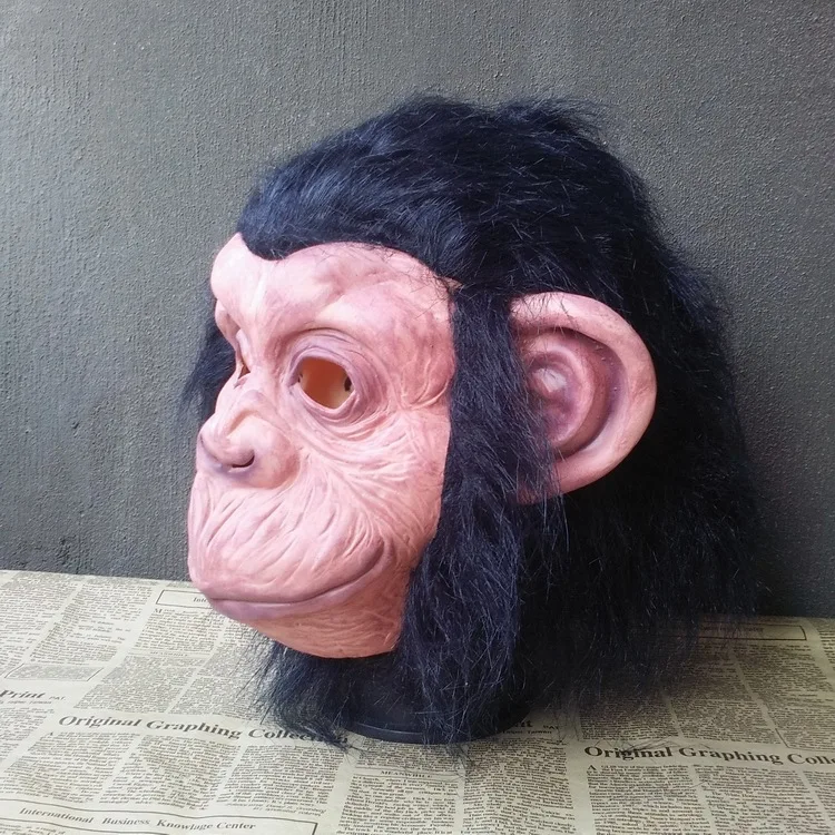 Latex adult animal monkey mask gorilla face mask Full Head Animal Masquerade Cosplay Party Props Rubber Costume Mask