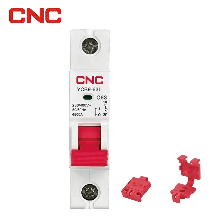  CNC New Design YCB9-63 6KA Miniature Circuit Breaker 1P 2P 3P 4P 63A MCB With Protective