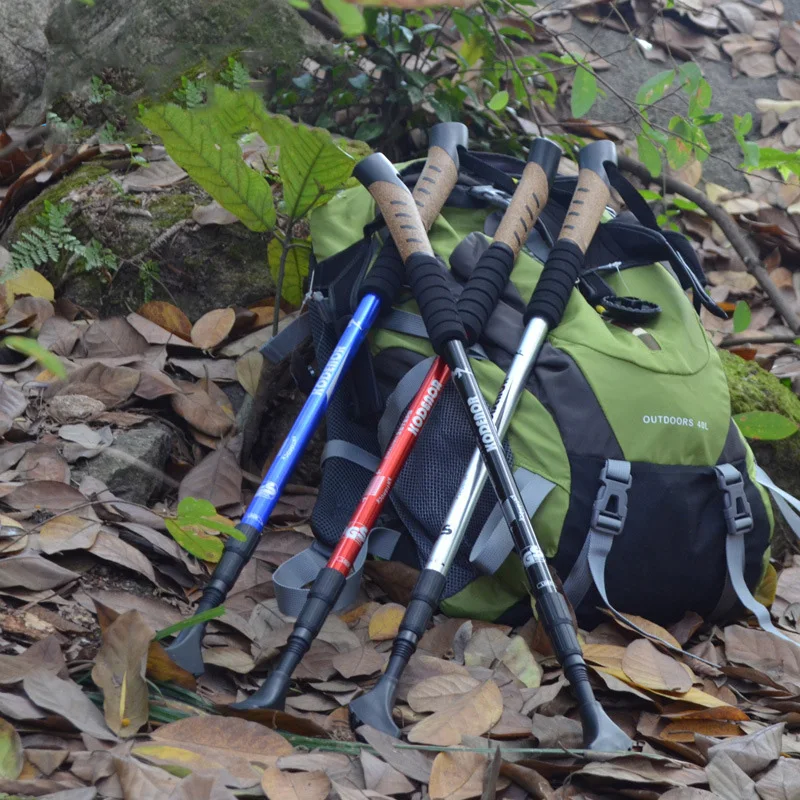 3-Section Lightweight Folding Hiking Stick Outdoor Aluminium Walking Stick Trekking Poles