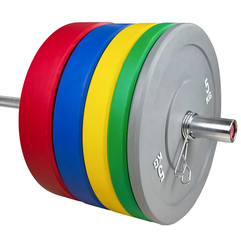 wholesale High quality gym Dumbbell Barbell Piece Colorful Bumper cast iron weight plate set for gym