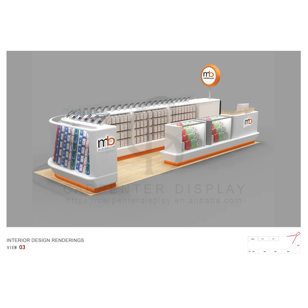Геометрический дизайн интерьера киоска сотового телефона для точности и заказа органический естественных форм