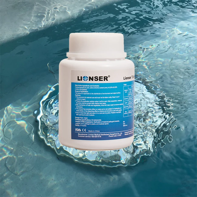 Lionser sodium dichloroisocyanurate 3.3g chlorine effervescent tablets 56% 60% sodium isocyanurate SDIC
