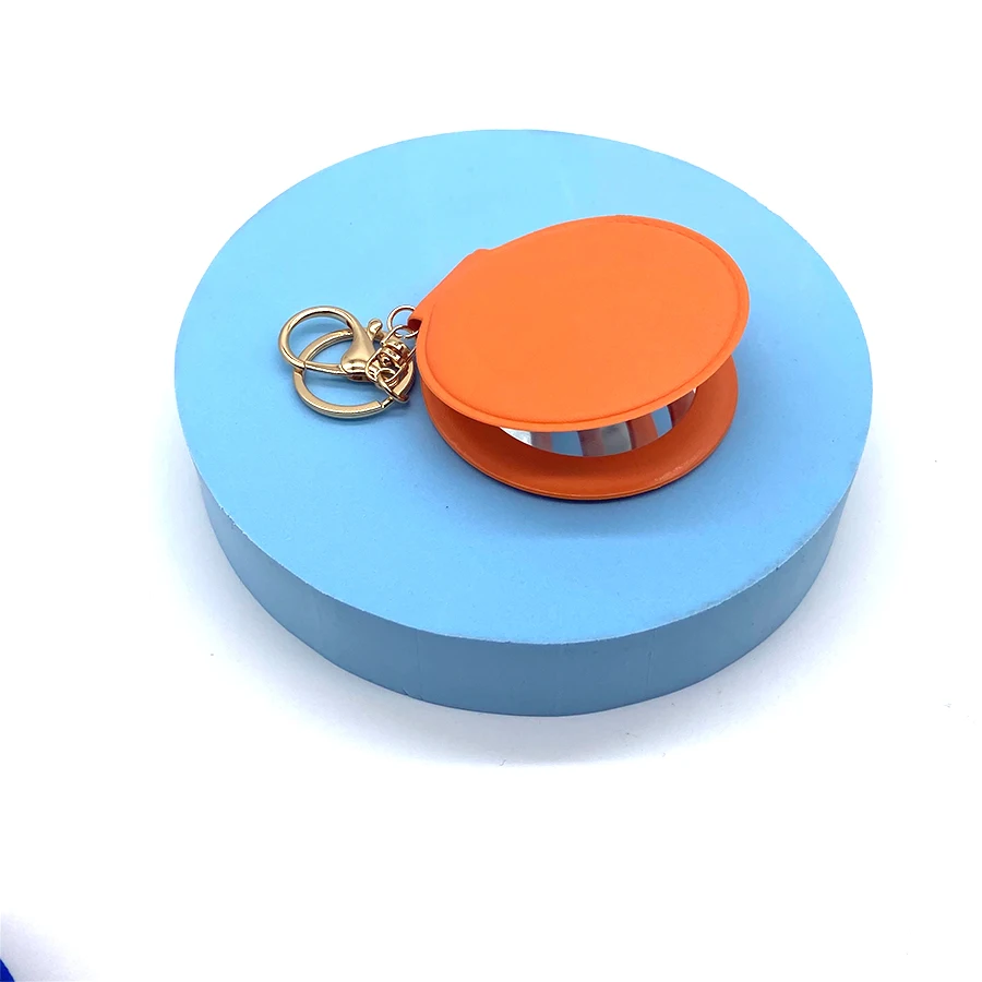 Hot Sale Custom Promotional Gift Key Chains Double Side Pocket Mirror Key Ring Circle Compact Mini Mirror Keychain