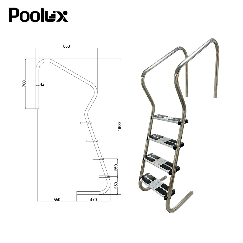 2024 NEWEST Swimming Pool  Equipment Accessories stainless steel 3step 4 step pool Ladder