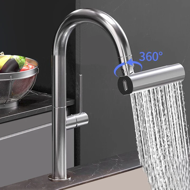 YSQ-07 Universal 360 degree rotating 4 mode flying rain waterfall wash basin mixer kitchen tap rotating faucet extender