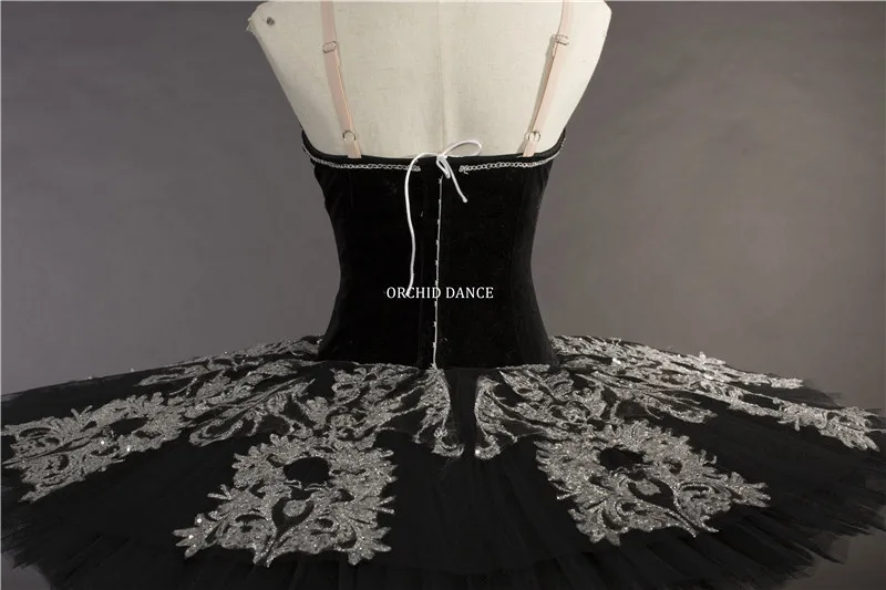 Hot Sale Professional High Quality 12 Layers Women Adult Dance Performance Costumes Swan Lake Black Ballet Tutu