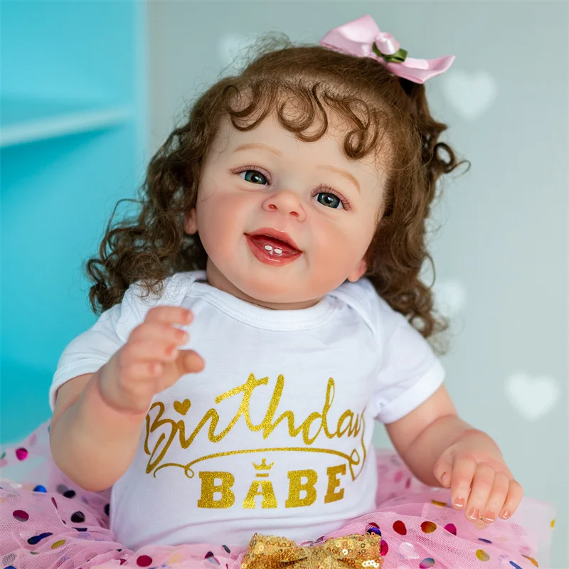 60cm Popular Soft Body Life Like Cuddle Toddler Doll Girl Reborn Baby Dolls with Rooted Hair