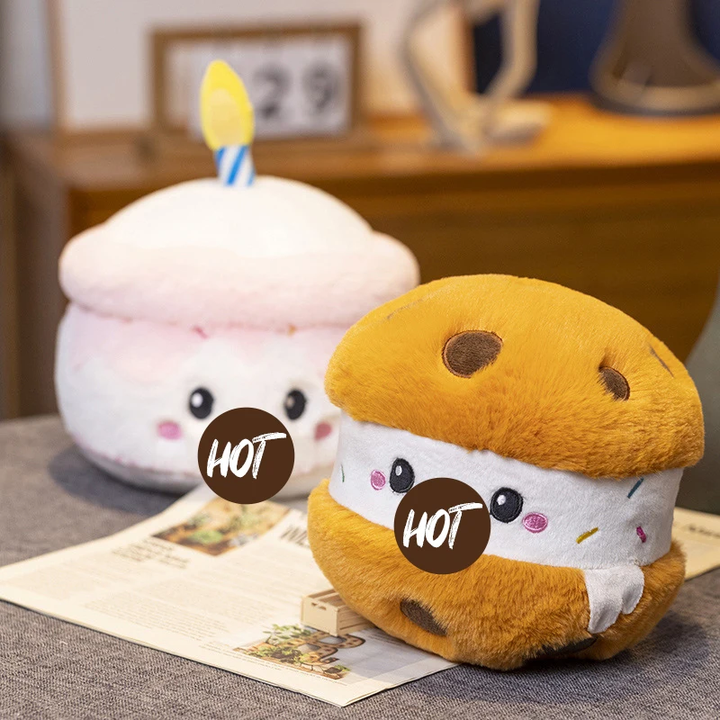 Low Price Cartoon Birthday Cake Ice Cream Plush Doll Decoration Squishy Toy