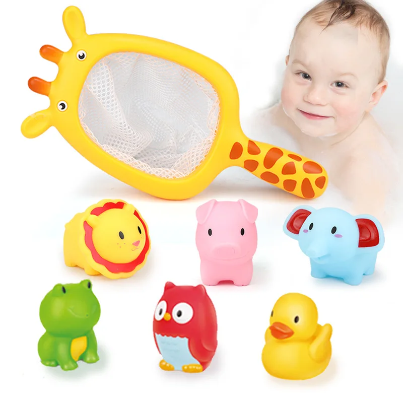 Wholesale Custom Baby Bathtub Fishing Toys Quality Cute Floating Animal Bath Toys For Kids Water Play Soft Rubber Toy