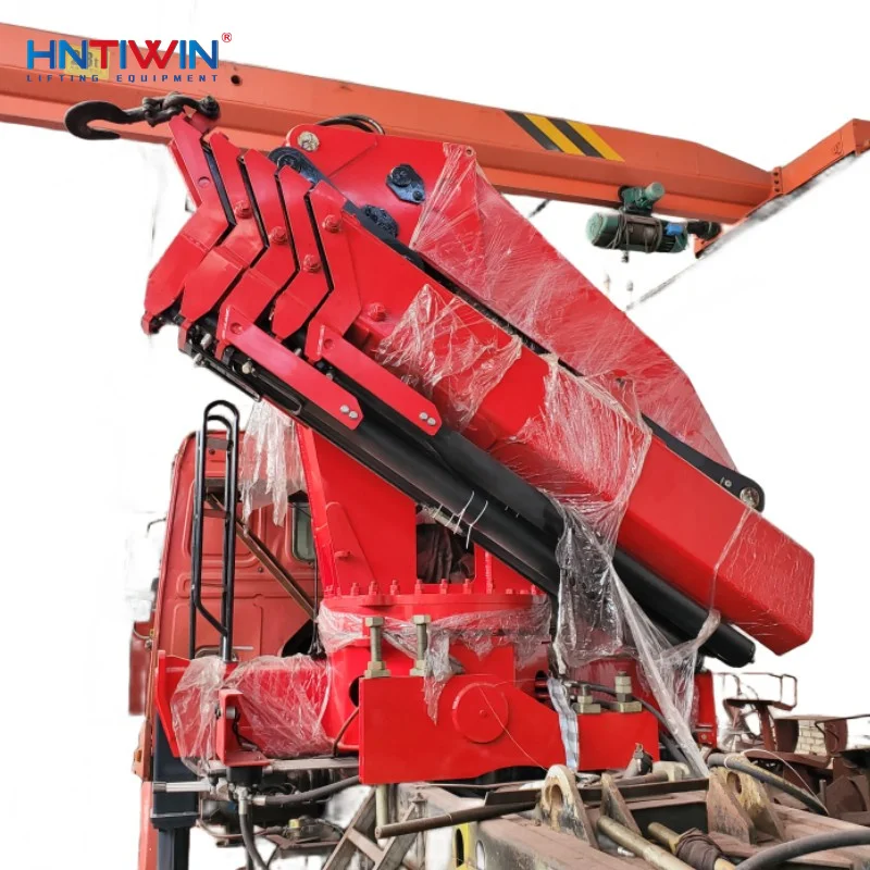 Quality truck mounted crane 5 tons knuckle boom crane